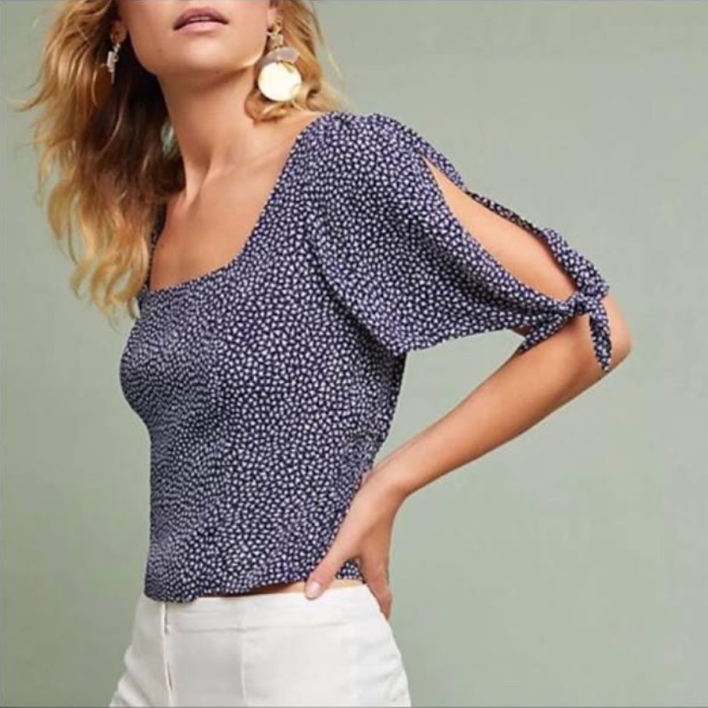 Anthropologie Print Crop Top